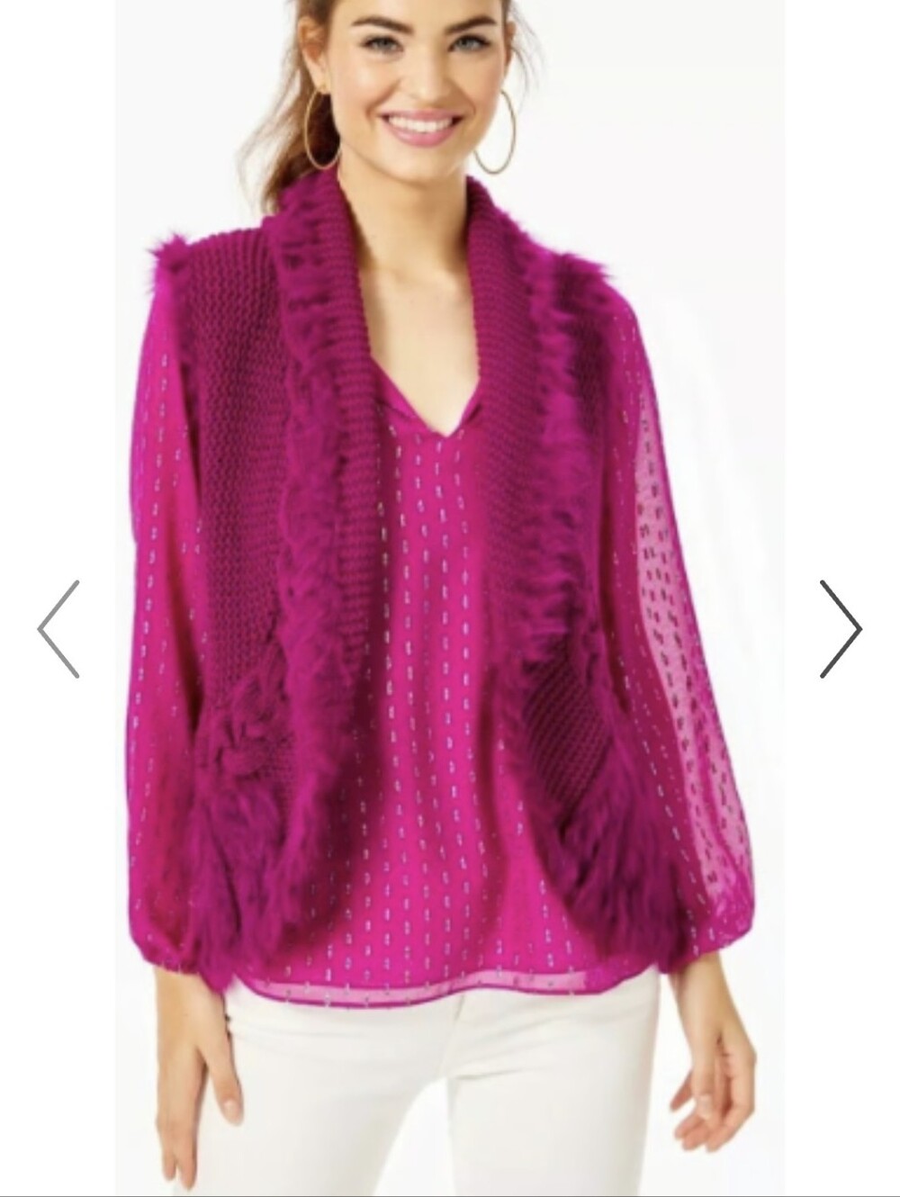 Lilly Pulitzer Fuchsia Knit Torini Vest Sz.S